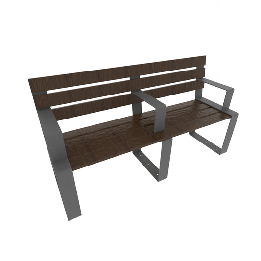 Banco Cintac 1.7m con Respaldo y Apoyabrazos - Crucijuegos Park benches