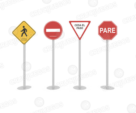 Kit Señales de Tránsito - Crucijuegos Accesorios